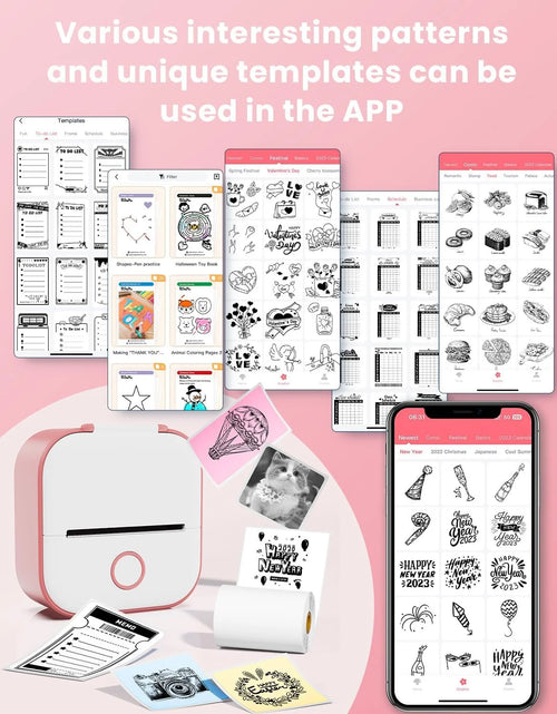 Load image into Gallery viewer, T02 Portable Label Maker, Mini Sticker Printer, Bluetooth Inkless Sticker Maker Machine, Mobile Printer for Study Notes, Kids Gift, Photos, Journals, To-Dos (Pink)
