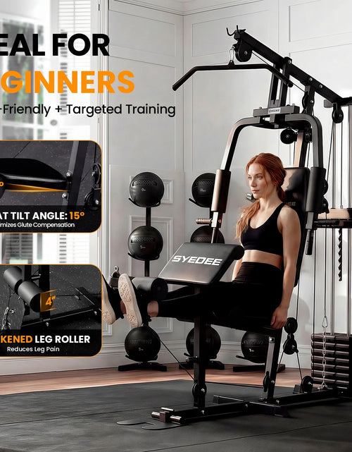 Load image into Gallery viewer, Multifunctional Home Gym System, Home Gym Station with 105LBS Weight Stack, All in One Workout Machine for Full Body Strength Training
