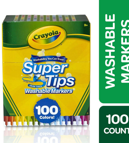Super Tips Washable Markers, 100 Ct, Easter Coloring Supplies, Classroom Must Haves, Easter Gifts for Kids and Teens, Ages 3+