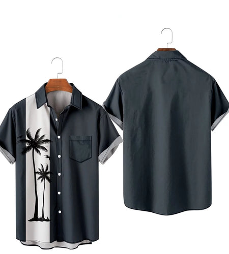 Men'S Summer Trendy Hawaiian Style Short Sleeve Casual Shirts Mens T-Shirts Shirts for Men Fashion Mens T Shirts Casual Navy,S