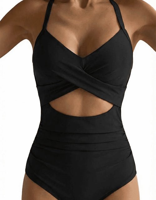 Load image into Gallery viewer, Women'S One Piece Swimsuits Tummy Control Cutout High Waisted Bathing Suit Wrap Tie Back 1 Piece Swimsuit
