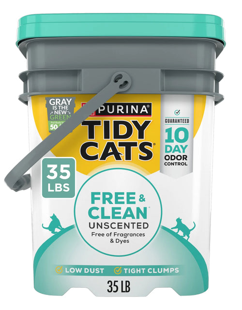 Load image into Gallery viewer, Purina  Free and Clean Clumping Cat Litter, Unscented, 35 Lb Pail
