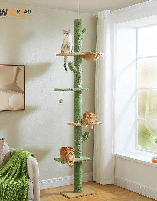 Load image into Gallery viewer, Tall Cat Tree Cactus Floor to Ceiling Cat Tower 95-108" Sisal Scratching Post for Indoor Cats

