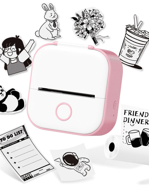 Load image into Gallery viewer, T02 Portable Label Maker, Mini Sticker Printer, Bluetooth Inkless Sticker Maker Machine, Mobile Printer for Study Notes, Kids Gift, Photos, Journals, To-Dos (Pink)
