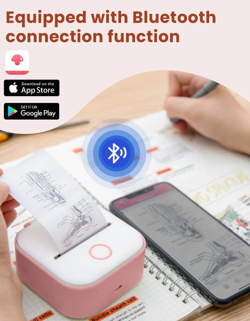 Load image into Gallery viewer, T02 Portable Label Maker, Mini Sticker Printer, Bluetooth Inkless Sticker Maker Machine, Mobile Printer for Study Notes, Kids Gift, Photos, Journals, To-Dos (Pink)
