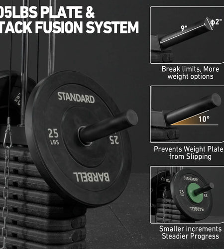 Multifunctional Home Gym System, Home Gym Station with 105LBS Weight Stack, All in One Workout Machine for Full Body Strength Training