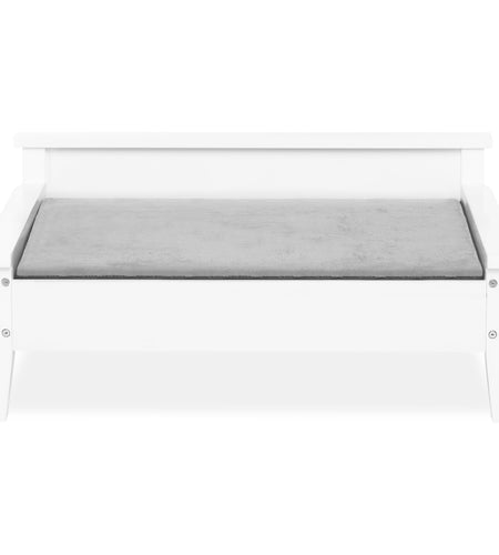 Winston Small Elevated Wooden Pet Bed with Plush Mattress, White