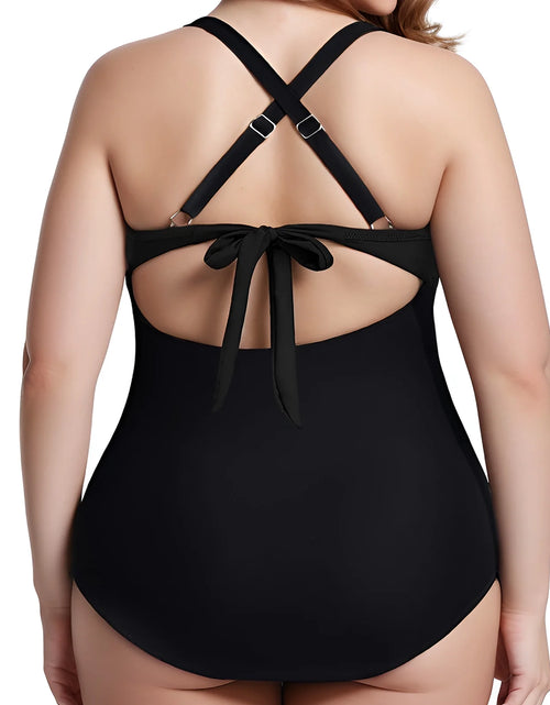 Load image into Gallery viewer, Women'S One Piece Swimsuits Tummy Control Cutout High Waisted Bathing Suit Wrap Tie Back 1 Piece Swimsuit
