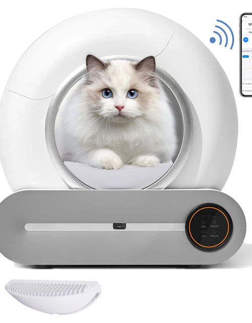 Load image into Gallery viewer, Self Cleaning Litter Box, Automatic Cat Litter Box with App Control Support, Integrated Safety Protection Smart Auto Cat Litter Box with Liner
