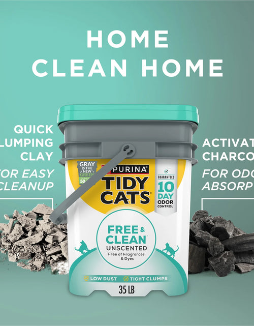 Load image into Gallery viewer, Purina  Free and Clean Clumping Cat Litter, Unscented, 35 Lb Pail
