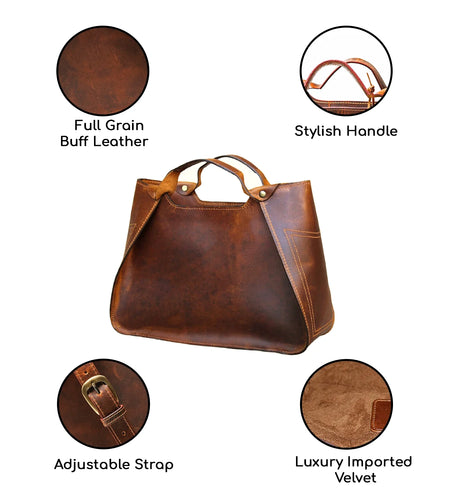 Genuine Leather Purse Travel Handbag Designer Shoulder Tote Bag for Women