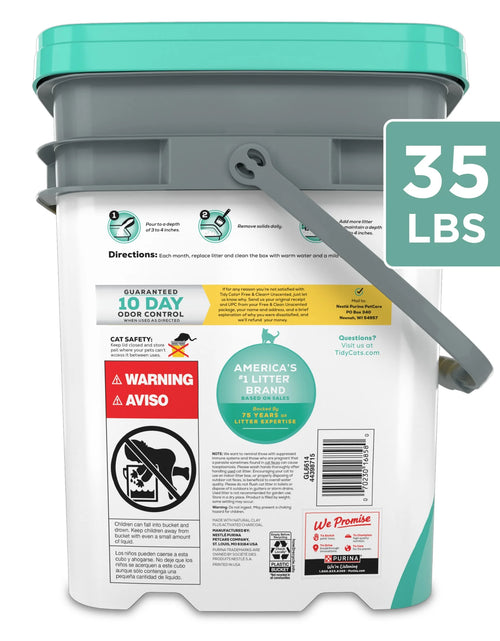 Load image into Gallery viewer, Purina  Free and Clean Clumping Cat Litter, Unscented, 35 Lb Pail
