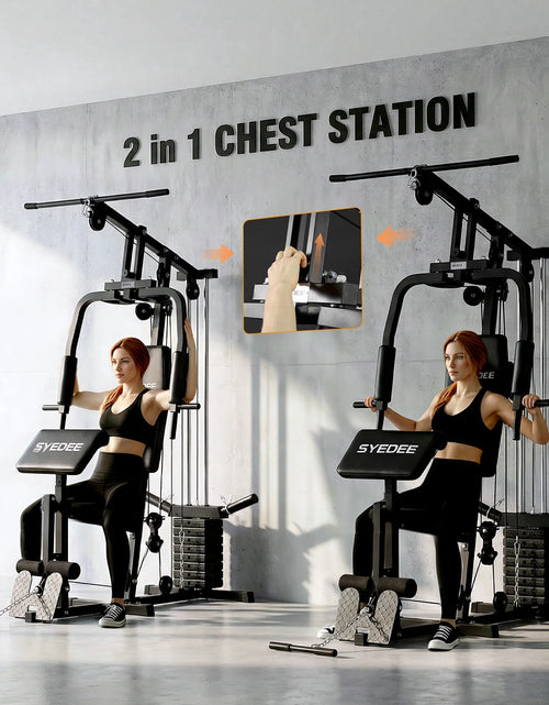 Load image into Gallery viewer, Multifunctional Home Gym System, Home Gym Station with 105LBS Weight Stack, All in One Workout Machine for Full Body Strength Training
